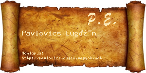 Pavlovics Eugén névjegykártya